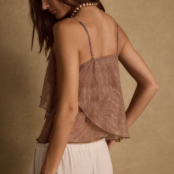 12th Tribe Mariposa Ruffle Cami Size S - Picture 2 of 3